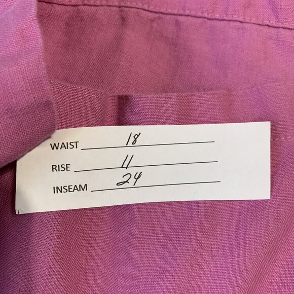 J.Jill Love Linen Womens Pants SZ XL Pink Button Ankle Relaxed Fit Coastal Beach - Picture 2 of 10